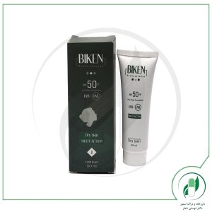 کرم ضد آفتاب +SPF50 رنگی پوست های خشک شماره 1 بژ روشن بیکن - Biken