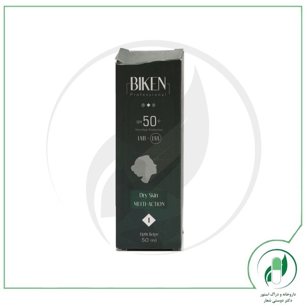 کرم ضد آفتاب +SPF50 رنگی پوست های خشک شماره 1 بژ روشن بیکن - Biken - تصویر 3