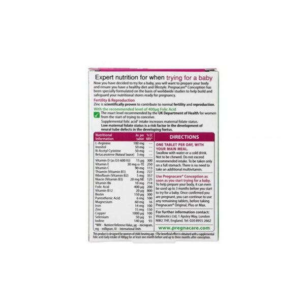 قرص پرگناکر کانسپشن ویتابیوتیکس - Vitabiotics - Image 3