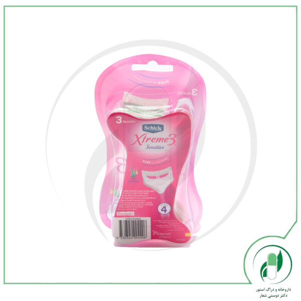 خودتراش اکستریم 3 لبه پوست حساس 4 عدد شیک-Schick - Image 2