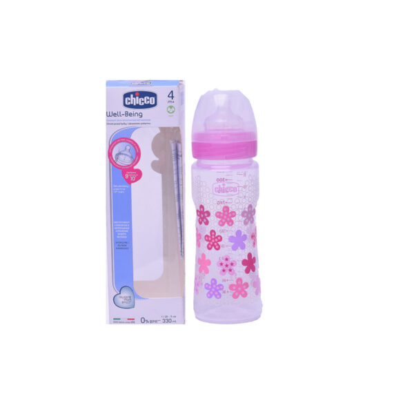 شیشه ول بیینگ سیلیکانی جریان سریع از 4 ماهگی - Well Being Bottle PP Fast 330 ml Silicone From 4 Month Green - Image 2