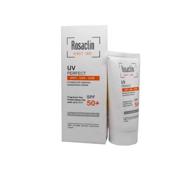 کرم ضد آفتاب رزاکلین بی رنگ پوست چرب Rosaclin -SPF50