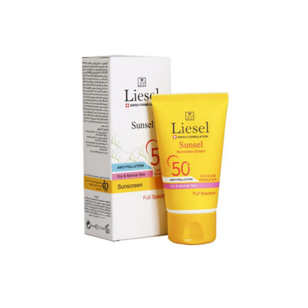 ضد آفتاب سانسل پوست خشک و نرمال +SPF50 بی رنگ لایسل-Liesel