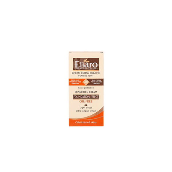 کرم ضد آفتاب فاقد چربی بژ طبیعی با پوشش کرم پودر SPF30 الارو-Ellaro Oil Free Sunscreen Tinted Cream SPF30