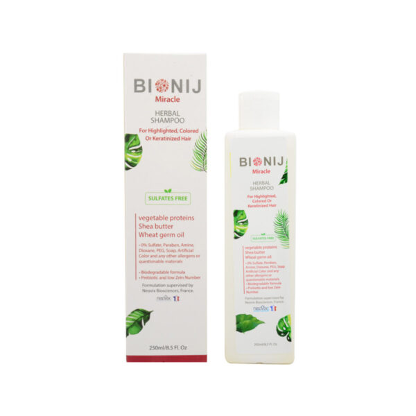 شامپو گیاهی موهای هایلایت یا رنگ یا کراتین شده بیونیج-Bionij