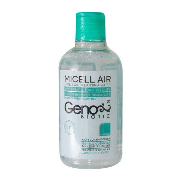 محلول پاک کننده آرایش میسلار واتر مناسب پوست چرب و مختلط ژنوبایوتیک - Geno Biotic