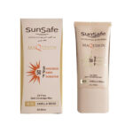 ضد آفتاب کرم پودری و پرایمری فاقد چربی SPF50 بژ ابریشمی | سان سیف