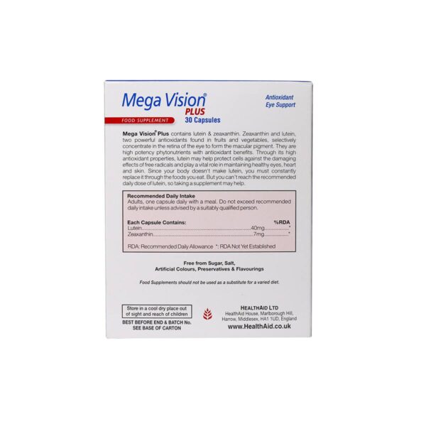 کپسول 30 عددی مگاویژن پلاس هلت آید-Health Aid - Image 2