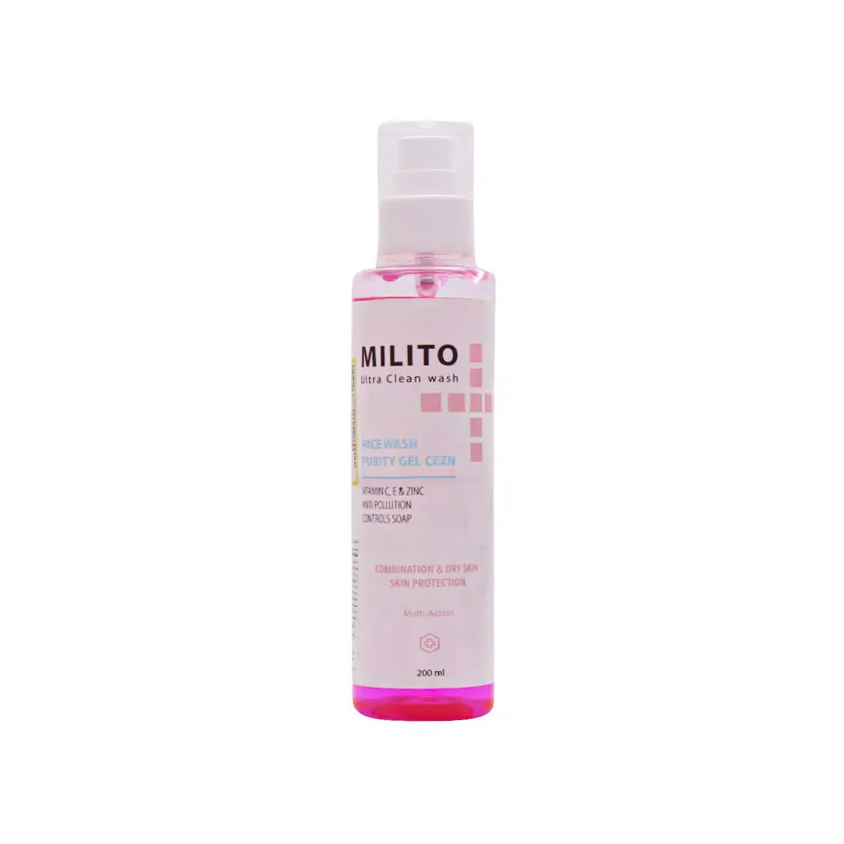Milito Face Wash Gel For Combanitation And Dry Skin 200 ml ژل شستشو دهنده مناسب پوست مختلط تا خشک و نرمال | میلیتو - Image 1