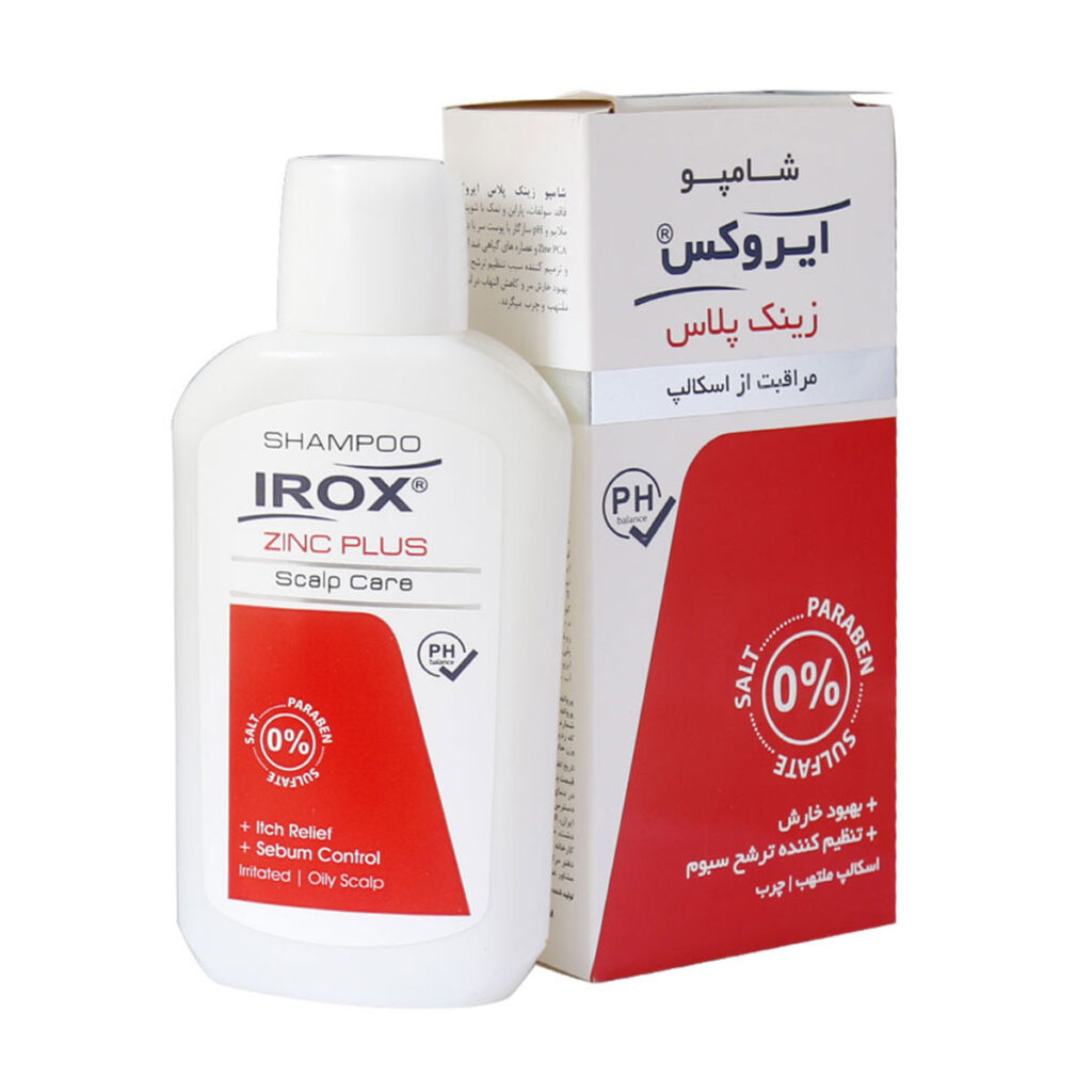 شامپو زینک پلاس فاقد سولفات ایروکس مخصوص شوره چرب 200 گرم ایروکس-IROX