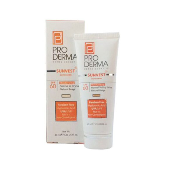کرم ضد آفتاب پوست خشکspf60 حجم 40ml پرودرما- Pro Derma