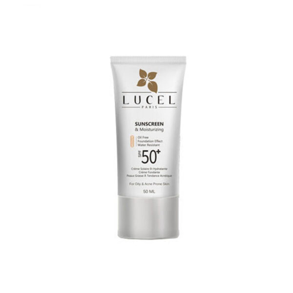 کرم ضد آفتاب رنگ بژ SPF50 لوسل مناسب پوست چرب و جوش دار-Lucel