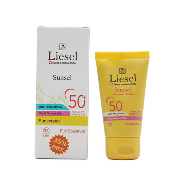 کرم ضد آفتاب رنگی(T1 Light) پوست نرمال و خشکSPF50 لایسل-LIESEL