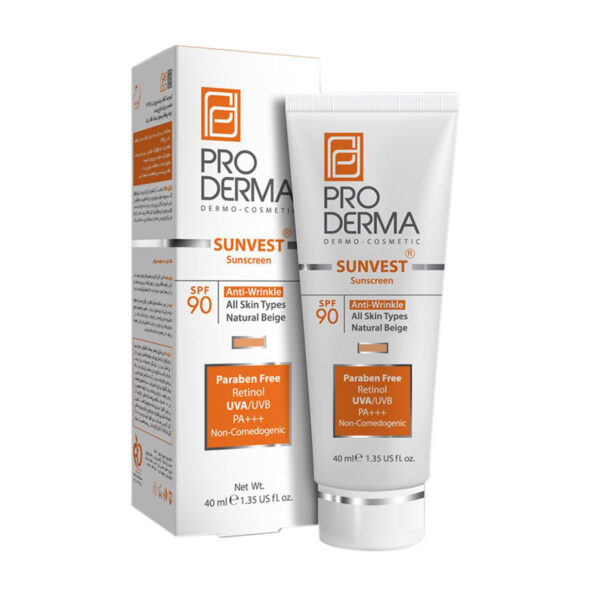 ضد آفتاب و ضد چروک رنگی SPF90 پرودرما-Pro Derma