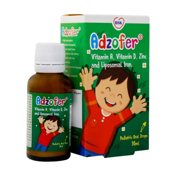 قطره خوراکی آدزوفر بنیان سلامت کسری 30 میلی لیتر ـ BSK Adzofer Pediatric Oral Drops 30 ml  ـ بنیان سلامت کسری